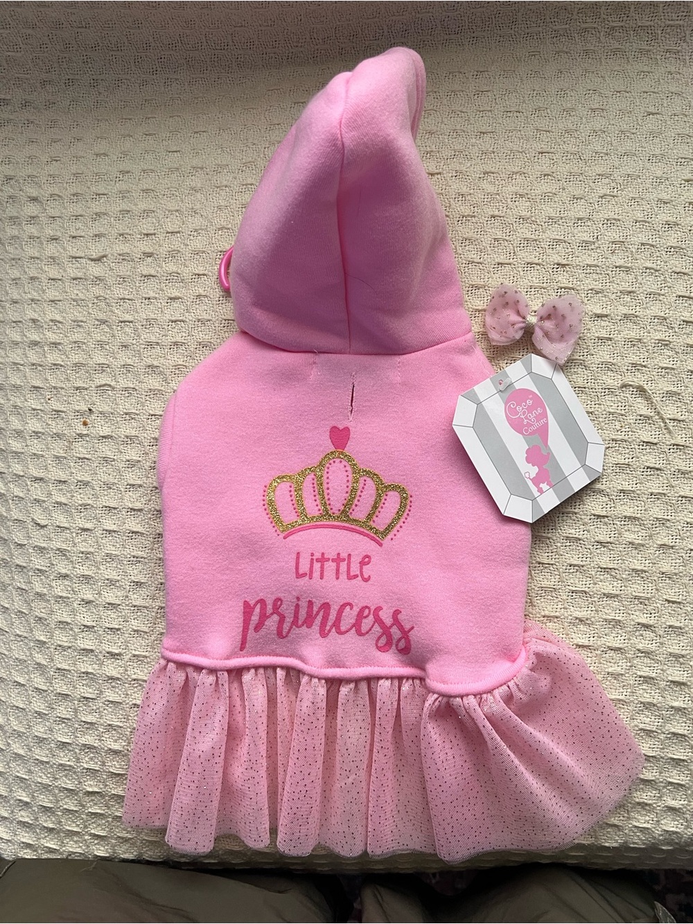 Little Princess Pink Hooded Tulle Dress for dog